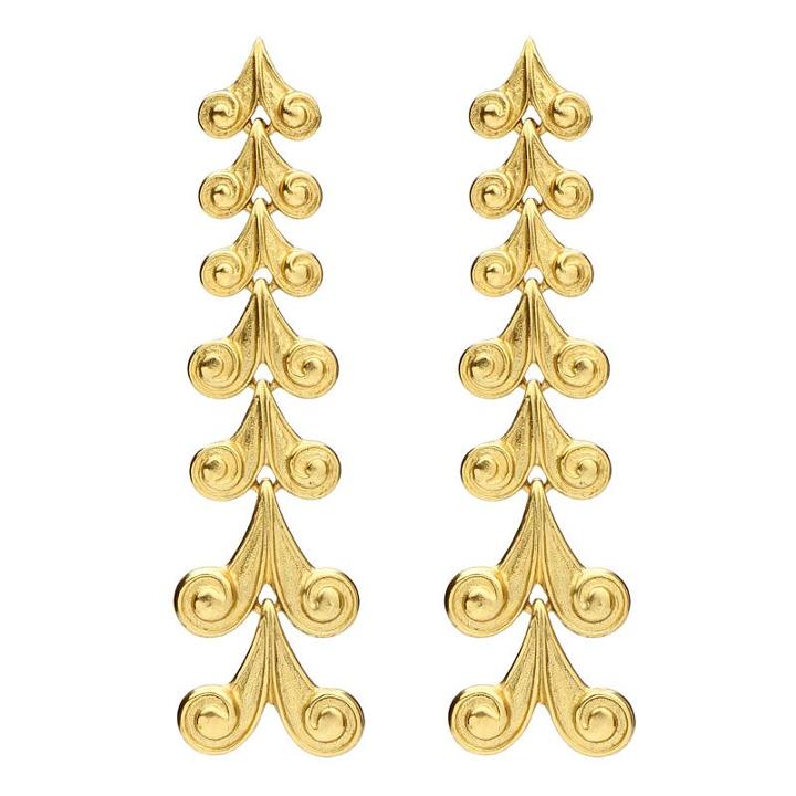 Ben-amun - Helen Of Troy Gold Aphrodite Long Drop Post Earrings