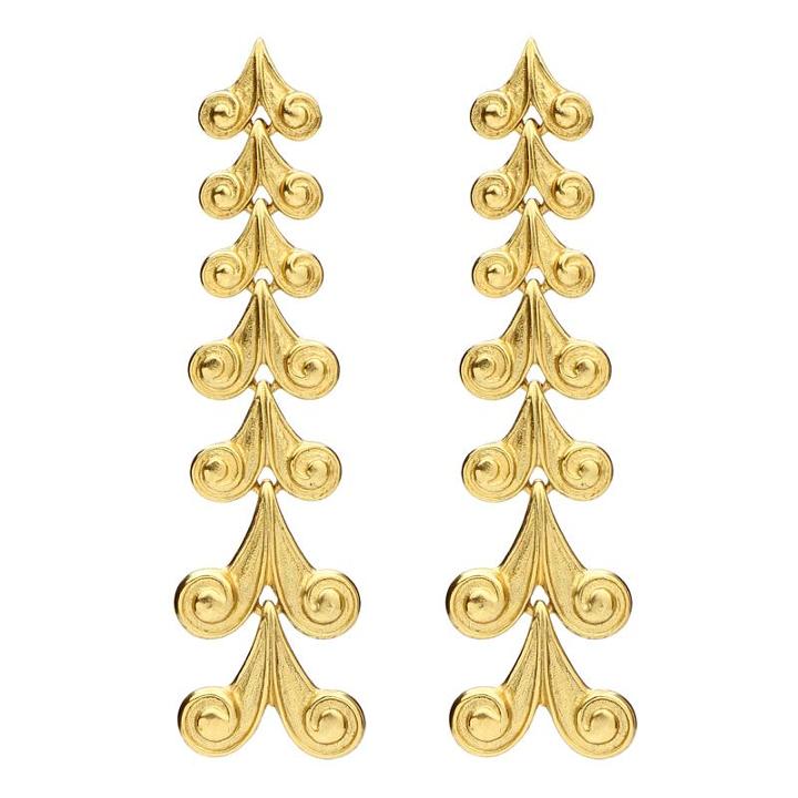 Ben-amun - Helen Of Troy Gold Aphrodite Long Drop Post Earrings