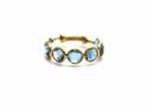 Tresor Collection - Blue Topaz Stackable Ring Bands With Adjustable Shank In 18k Yellow Gold 6140255172