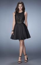 La Femme - 23308 Lavish Lace Illusion Cocktail Dress