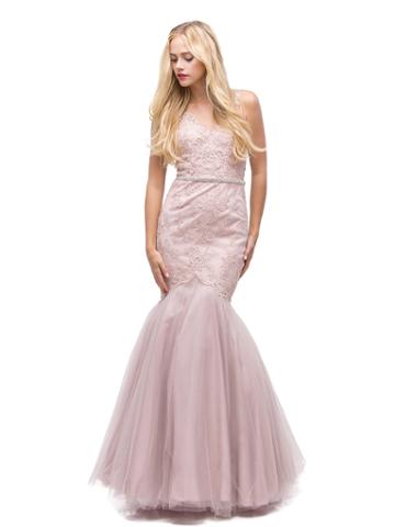 Dancing Queen - 9913 Embroidered Tulip Mermaid Gown
