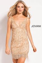 Jovani - 51310 Fringe Sequin Embellished Cocktail Dress