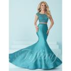 Tiffany Designs - Gorgeous Bateau Illusion Trumpet Evening Gown 16225