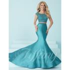 Tiffany Designs - Gorgeous Bateau Illusion Trumpet Evening Gown 16225