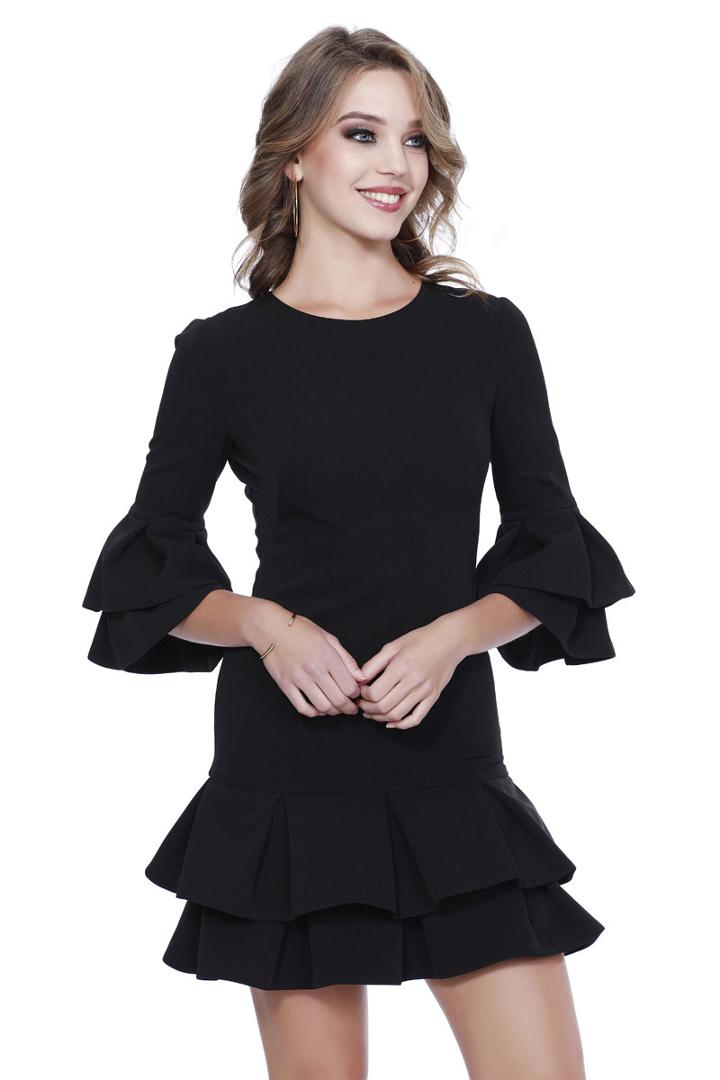 Shail K - 31700 Spandex Pleated Ruffled Cocktail Dress