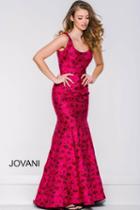 Jovani - 40724 Rose Printed Fitted Mermaid Gown