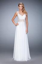 La Femme - 21550 Lace Chiffon A-line Dress