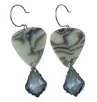 Femme Metale Jewelry - Guitar Pick Earrings Pearl Swirl Grey