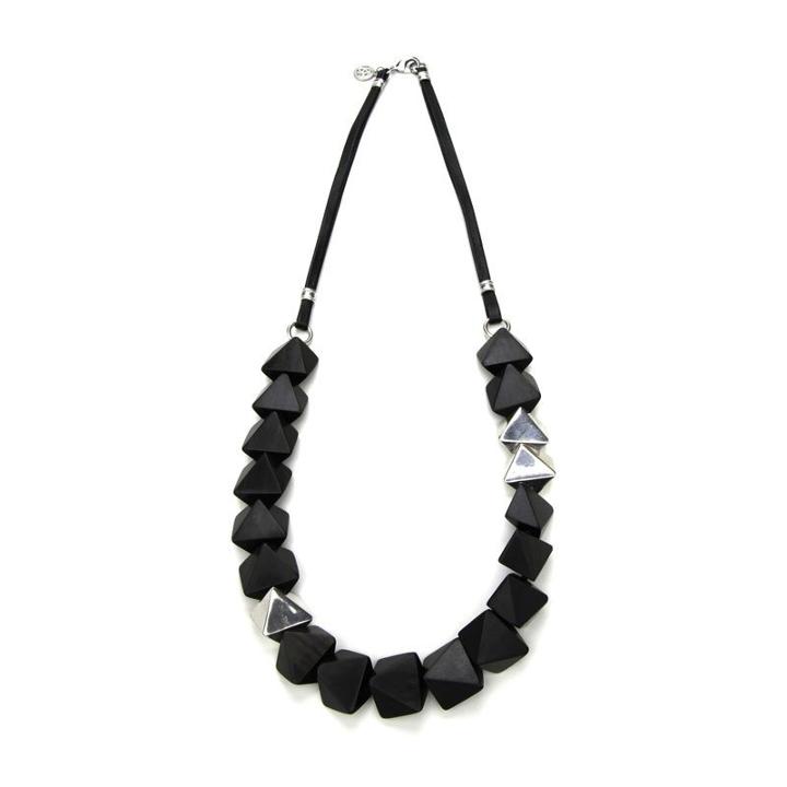 Ben-amun - Natura Hexagon Wood Bead Necklace