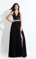 Rachel Allan - 6145 Two Piece Halter Matte Satin/chiffon Dress