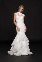 Colors Dress - 1866 Cap Sleeve High Neck Trumpet Gown