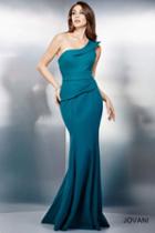 Jovani - One Shoulder Asymmetrical Neck Sheath Dress 27358