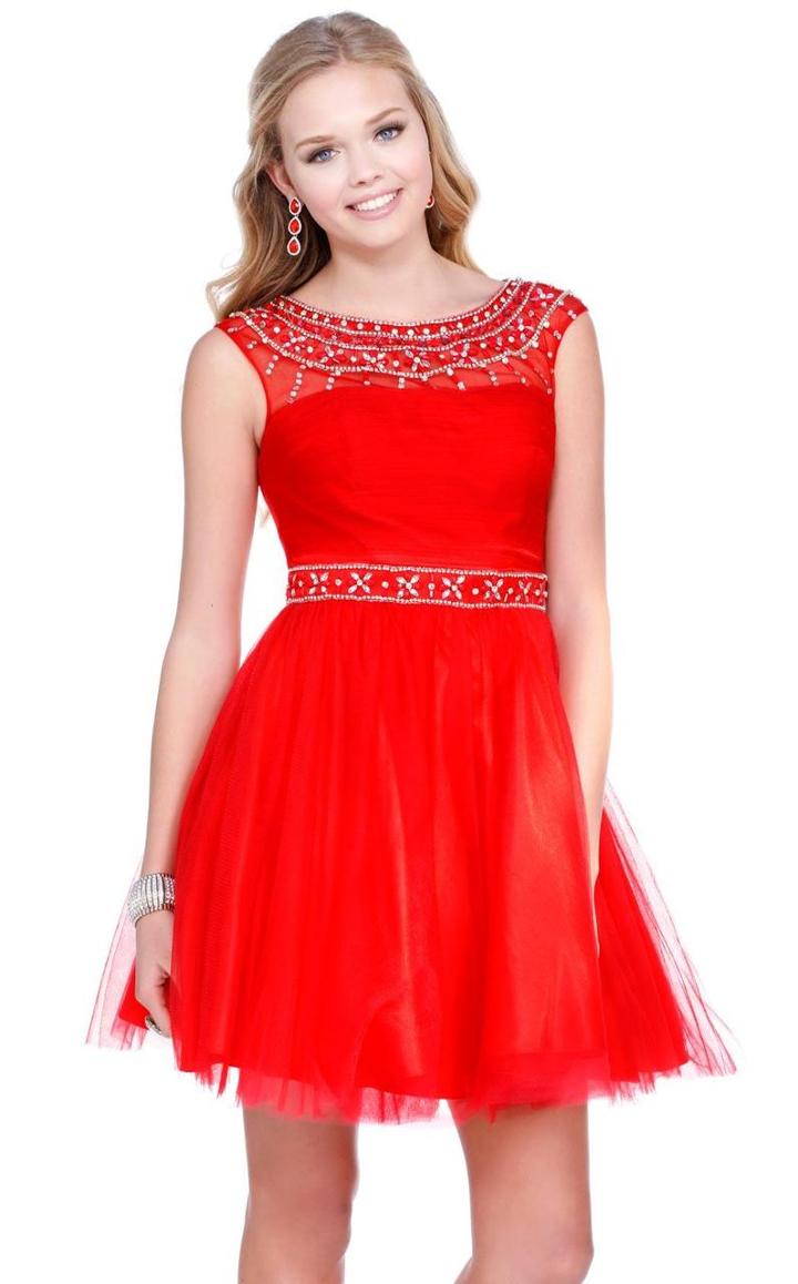 Shail K - Ornately Ruched A-line Tulle Cocktail Dress 4013