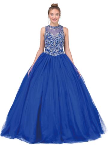 Dancing Queen - Embellished Illusion Jewel Ballgown