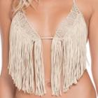 Luli Fama - Heart Of A Hippie Weave Fringed Triangle In Gold Rush (l478202)