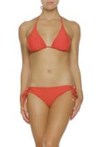Helen Jon - Reversible String Bikini Top With Braid-coral