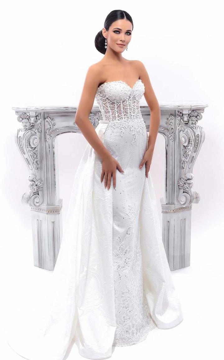 Tarik Ediz - 93349 Strapless Corset Gown With Overskirt