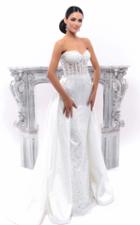 Tarik Ediz - 93349 Strapless Corset Gown With Overskirt