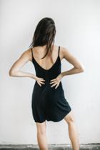 Joah Brown - Shimmy Dress In Black Rib