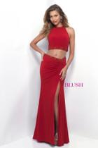 Blush - Two Piece Halter Top With Sarong Style Skirt Dress 11284