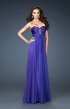 La Femme - 18219 Strapless Sweetheart Crystal Ornate Empire Gown