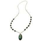 Heather Hawkins - Long Cabochon Necklace In Labradorite Oval