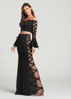 Ellie Wilde - Ew118062 Two Piece Crisscross Off Shoulder Dress