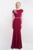 Blush - S2025 Bateau Neckline Beaded Sheath Gown