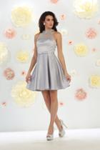 May Queen - Alluring Jeweled High Neck Short A-ling Dress Mq1474