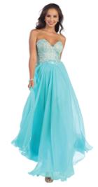 May Queen - Glistening Strapless Dress With Long Tulle Skirt Mq1201