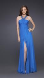 La Femme - Enchanting Embellished V-neck A-line Gown 15245