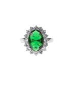 Cz By Kenneth Jay Lane - Emerald Oval Ring