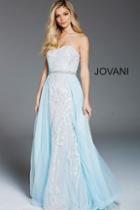Jovani - 53078 Embellished Sweetheart Sheath Gown With Overskirt