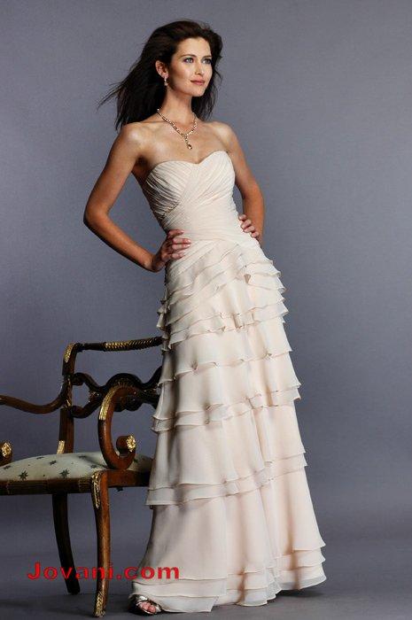 Jovani - Pretty Strapless Semi-sweetheart Long Dress 610009
