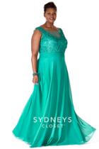 Sydney's Closet - Sc4048 Plus Size Dress In Jade