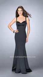 La Femme - Tailored Mermaid Satin Long Evening Gown 23914