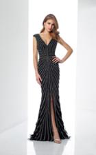 Social Occasions By Mon Cheri - 217834 Deep V-neck Beaded Gown