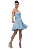 Dancing Queen - 9581 Crisscrossed Sweetheart A-line Dress