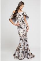 Terani Evening - 1723m4418 Wide Off Shoulder Floral Evening Dress