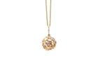 Tresor Collection - Oregami Rainbow Moon, Pink Tourmaline & Diamon Sphere Ball Pendant In 18k Yellow Gold