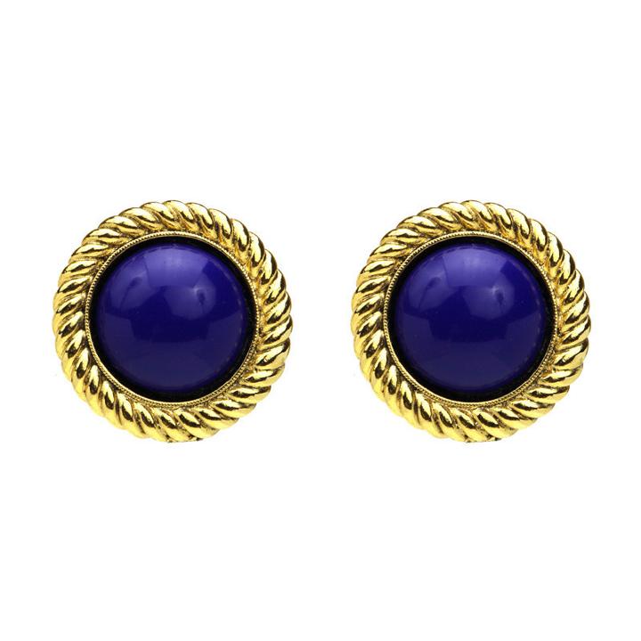Ben-amun - St. Tropez Button Earrings In Lapis