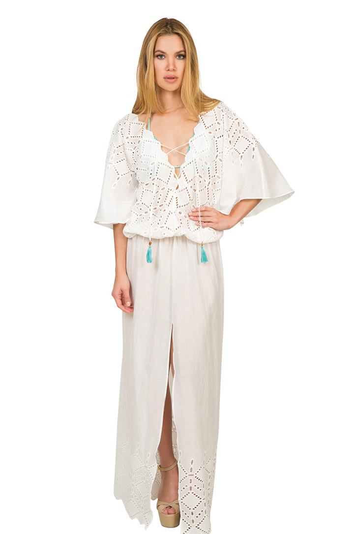 Caffe Swimwear - Long Lace Up Eyelet Dress Vp1707