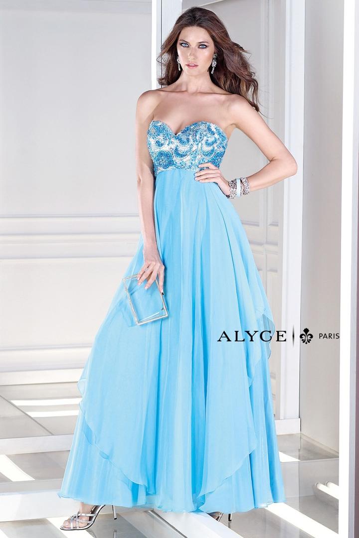 Alyce Paris B'dazzle - 35678 Dress In Sky Blue Nude