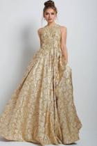Jovani - 53213 Gold Embellished Sleeveless Evening Gown