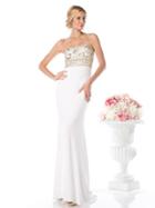 Cinderella Divine - Embellished Strapless Fitted Evening Dress