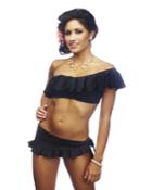 Nicolita Swimwear - Rumba Ruffles Black One Shoulder Bikini Tube Top