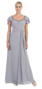 May Queen - Chic Sweetheart A-line Gown With Butterfly Sleeves Mq1068