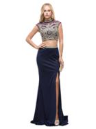Dancing Queen - Two-piece Long Prom Dress With Embroidered Lace 9875