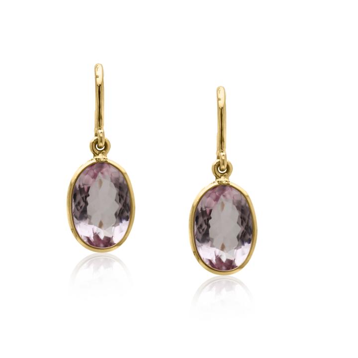 Tresor Collection - Morganite Oval Earring In 18kt Yellow Gold