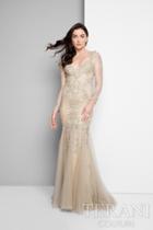 Terani Evening - Long Sleeve Beaded Applique Mermaid Dress 1711m3407